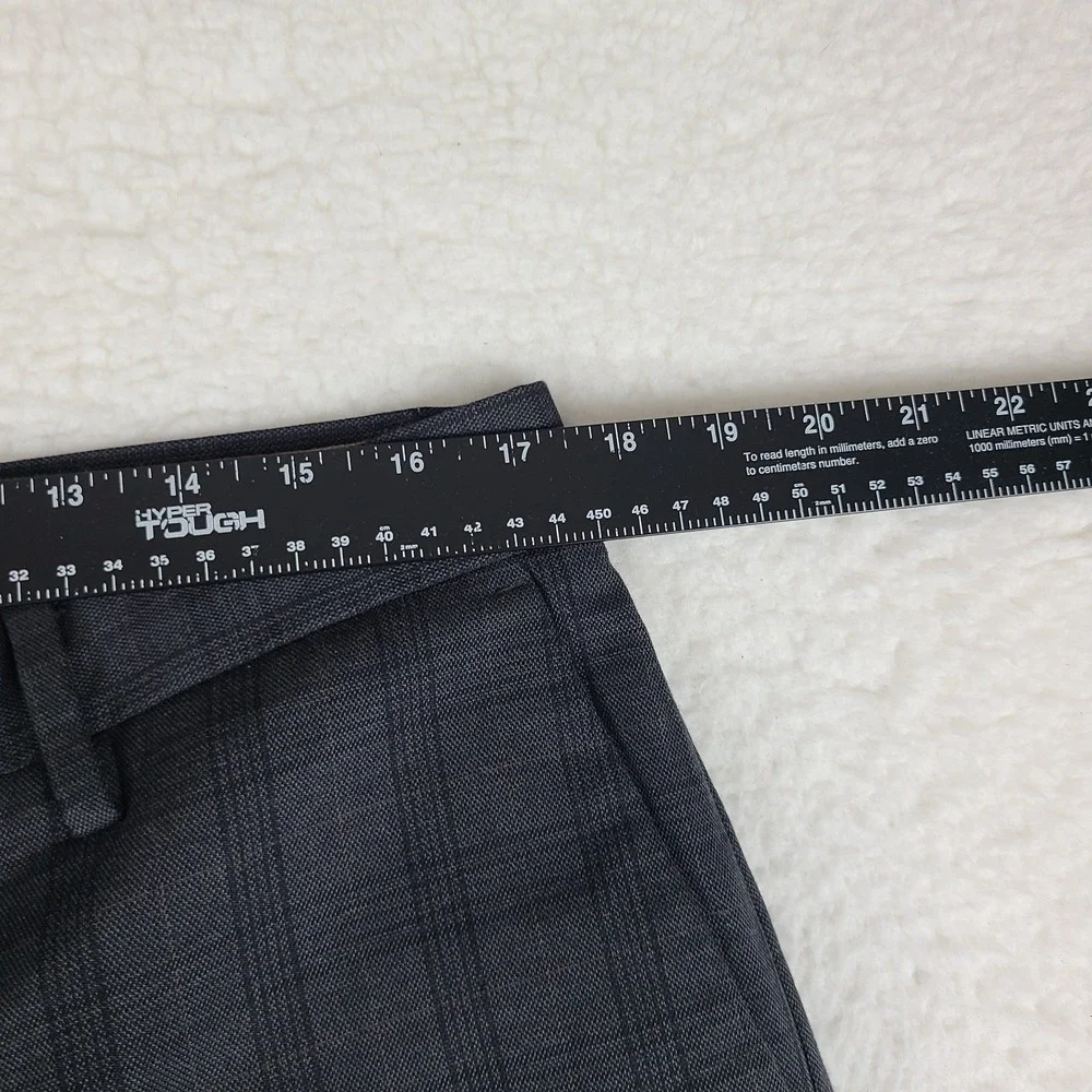 Banana Republic Pants Mens 34x34 Dark Gray Plaid Slim Tapered Fit Dress Slacks